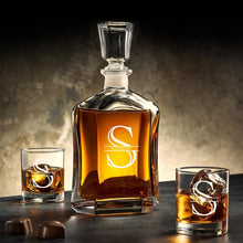 Load image into Gallery viewer, Monogrammed Decanter Set with Glasses